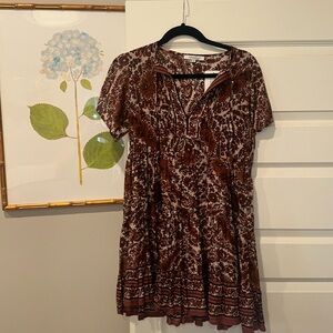 Olivaceous Burgundy Printed Dress